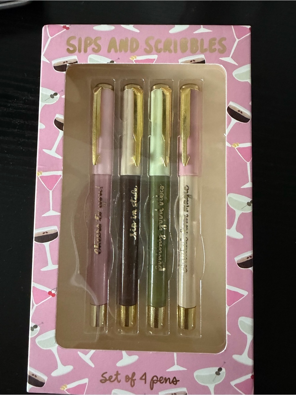 Sips & Scribbles 4-Piece Pen Set